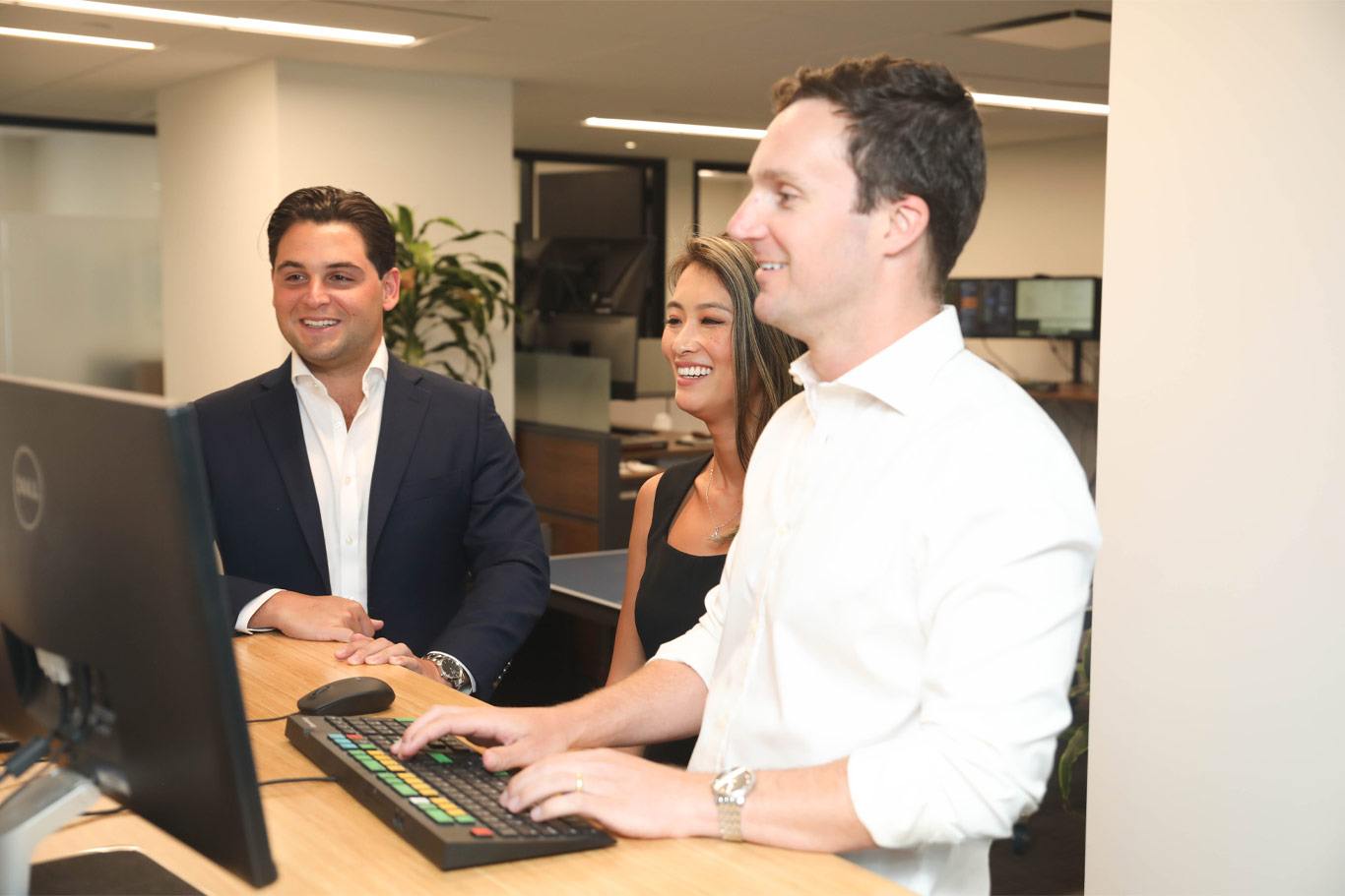 Investment team at terminal