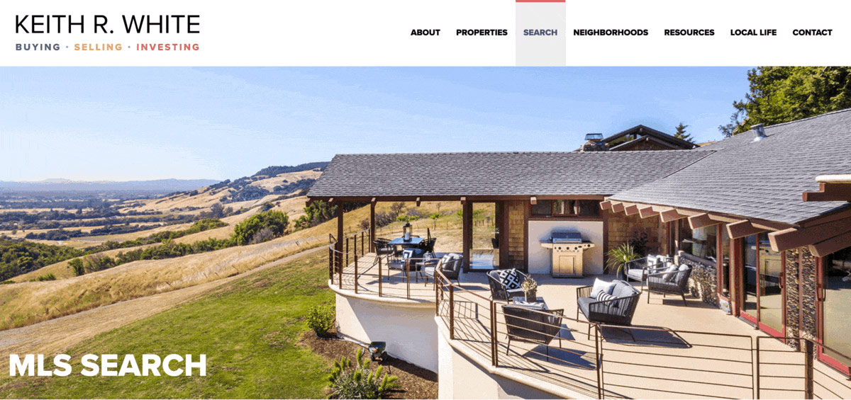 Graphic showing the warm photography and color scheme used on keithrwhite.com