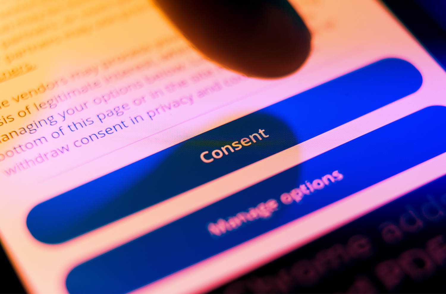 Image of Cookie consent button on website